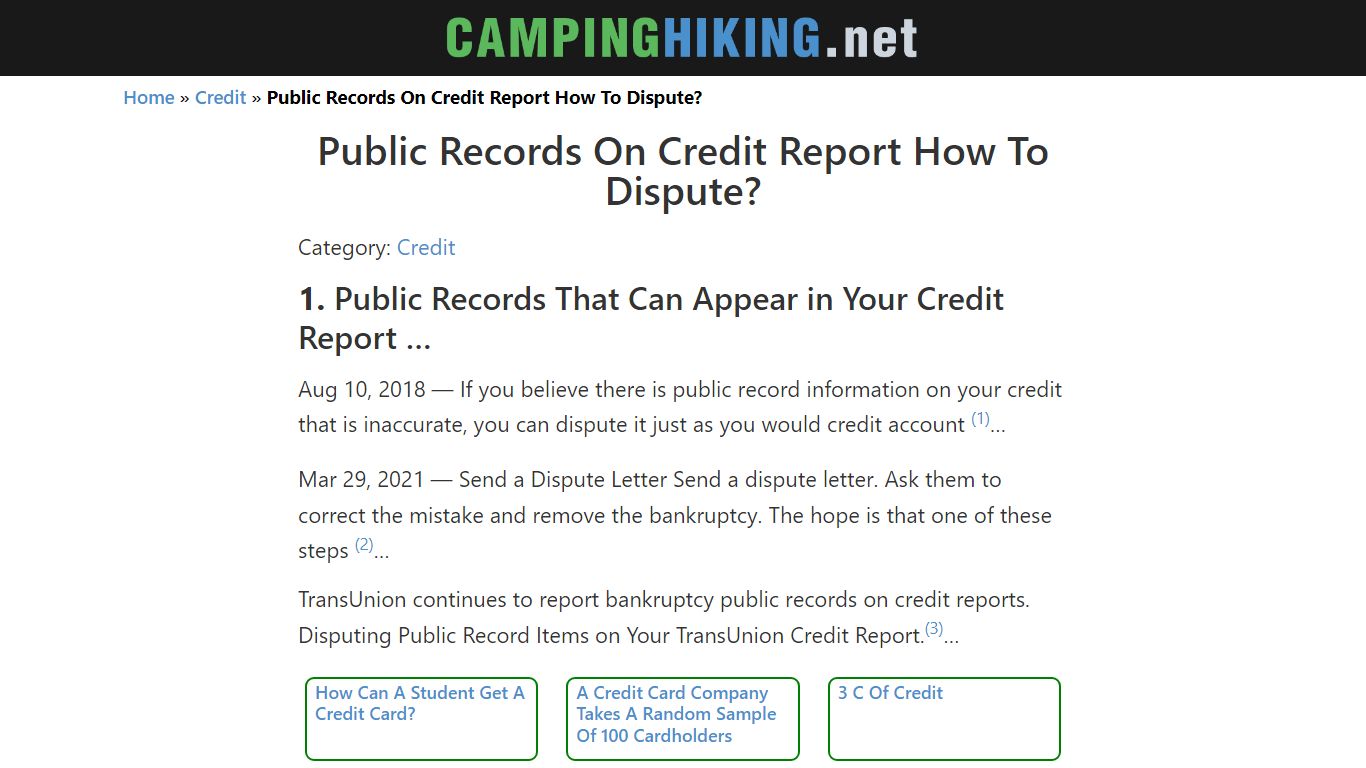 Public Records On Credit Report How To Dispute?